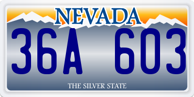NV license plate 36A603