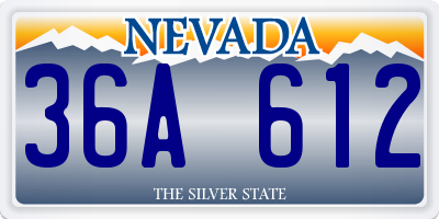 NV license plate 36A612