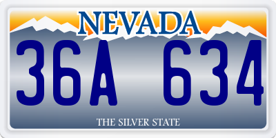 NV license plate 36A634