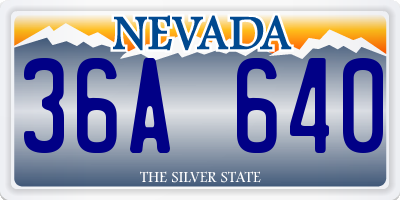 NV license plate 36A640