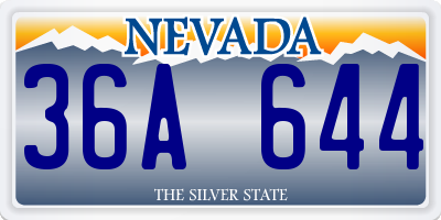 NV license plate 36A644