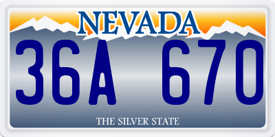 NV license plate 36A670