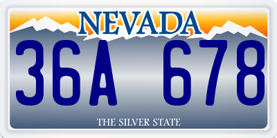 NV license plate 36A678