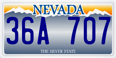 NV license plate 36A707