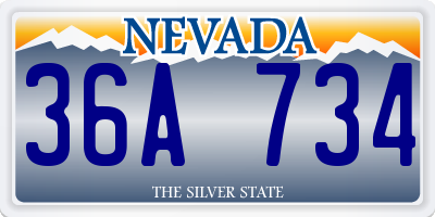 NV license plate 36A734