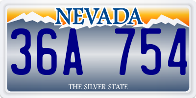 NV license plate 36A754