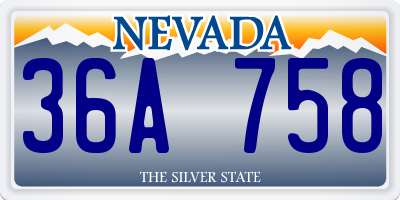 NV license plate 36A758