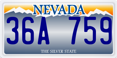 NV license plate 36A759