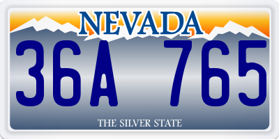 NV license plate 36A765