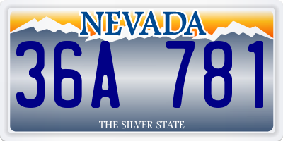 NV license plate 36A781