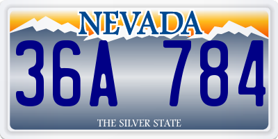 NV license plate 36A784