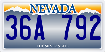 NV license plate 36A792