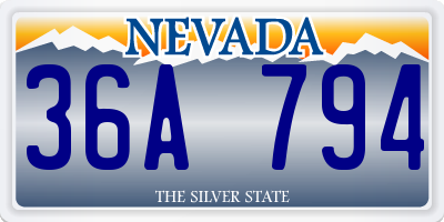 NV license plate 36A794