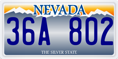 NV license plate 36A802