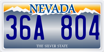 NV license plate 36A804