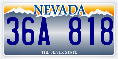 NV license plate 36A818