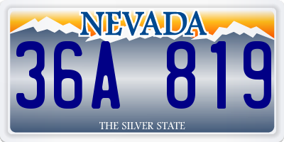 NV license plate 36A819