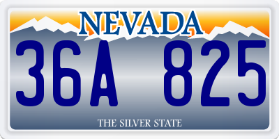NV license plate 36A825