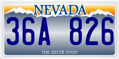 NV license plate 36A826