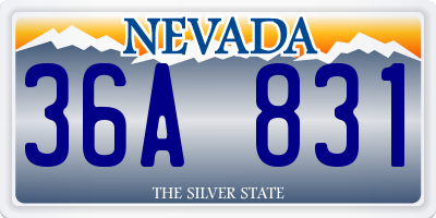 NV license plate 36A831