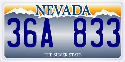 NV license plate 36A833