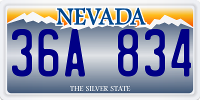 NV license plate 36A834