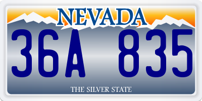 NV license plate 36A835