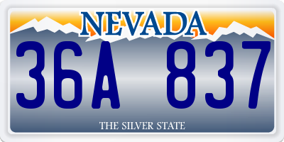 NV license plate 36A837