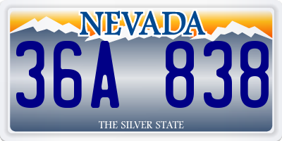 NV license plate 36A838