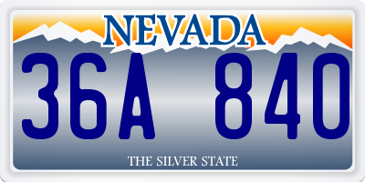 NV license plate 36A840