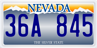 NV license plate 36A845