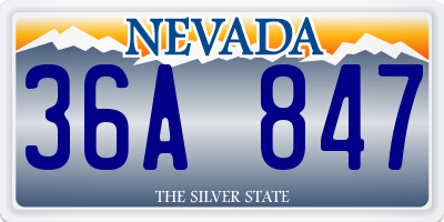 NV license plate 36A847