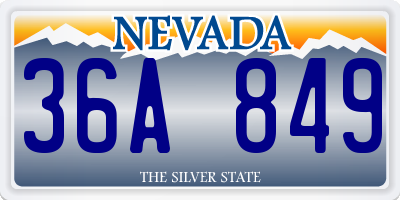 NV license plate 36A849
