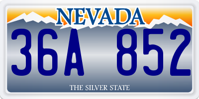 NV license plate 36A852
