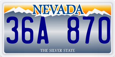 NV license plate 36A870