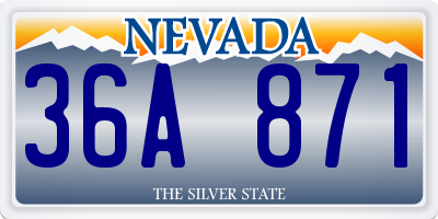 NV license plate 36A871