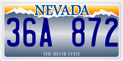 NV license plate 36A872