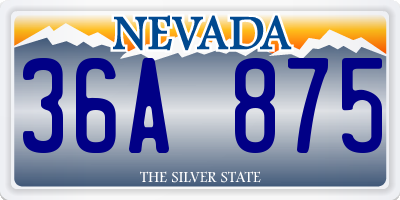 NV license plate 36A875