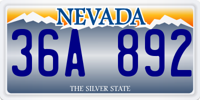 NV license plate 36A892