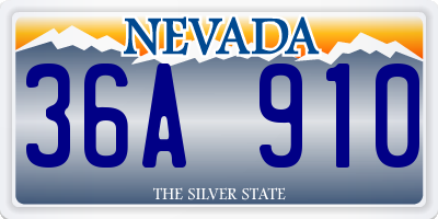 NV license plate 36A910