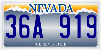 NV license plate 36A919