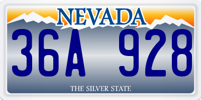 NV license plate 36A928