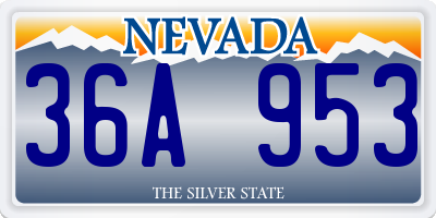 NV license plate 36A953