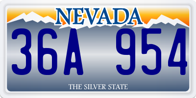 NV license plate 36A954