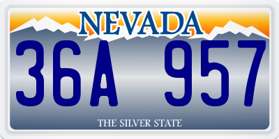 NV license plate 36A957