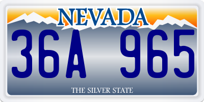 NV license plate 36A965