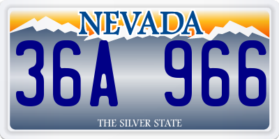 NV license plate 36A966