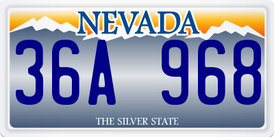 NV license plate 36A968