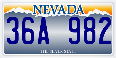 NV license plate 36A982