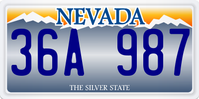 NV license plate 36A987